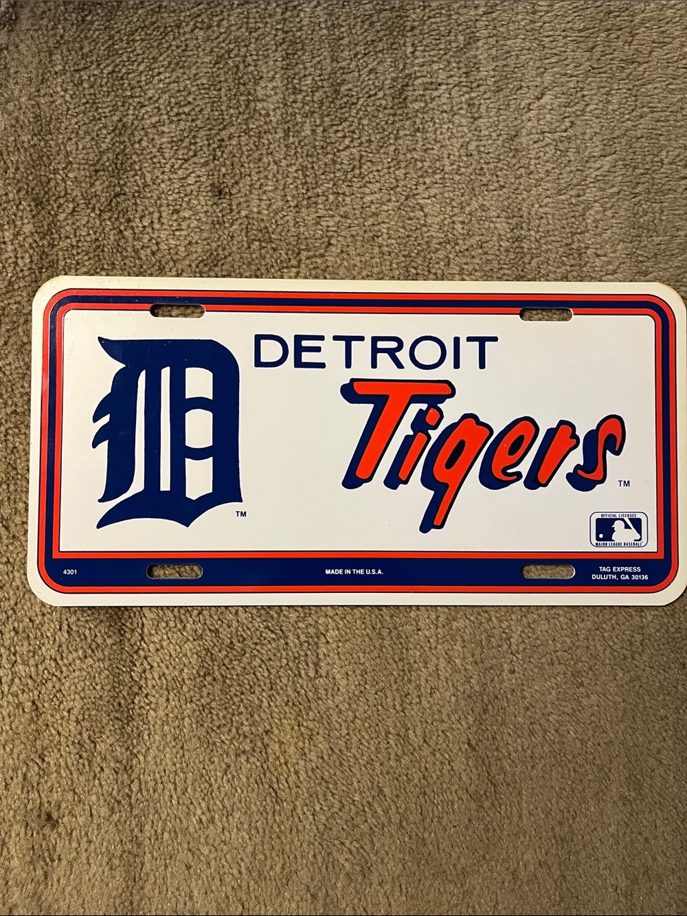 Detroit Tigers Vintage Booster / License Plate